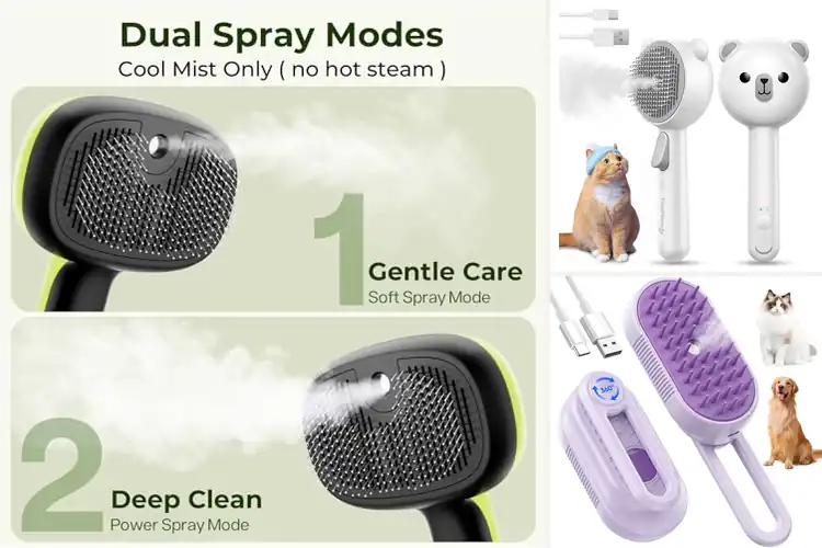 Detailed view of Best Cat Steam Brush: Grooming Made Easy and Enjoyable