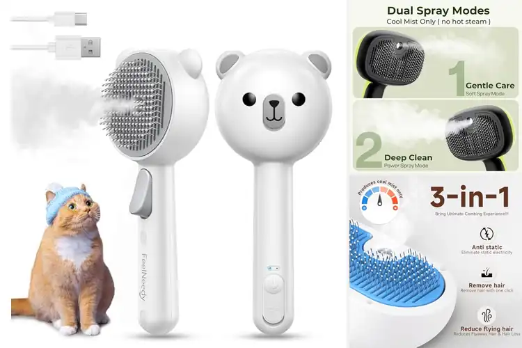Detailed view of Best Deshedding Steam Brush for Cats