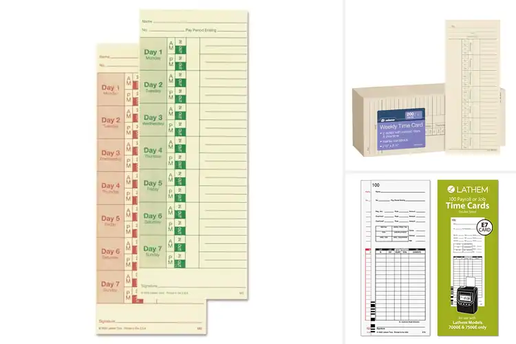 Detailed view of Best Double-Sided Time Cards
