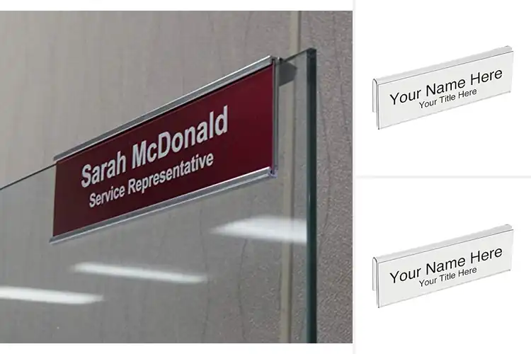 Detailed view of Best Glass Nameplate Holders