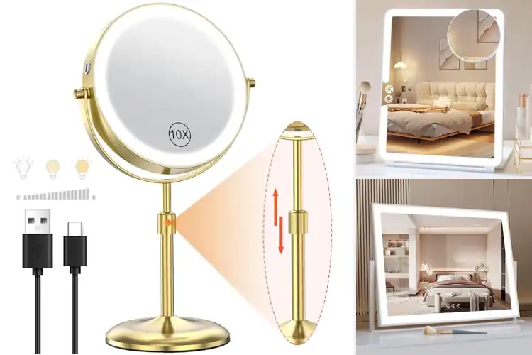 Detailed view of Best Lighted Makeup Mirrors With 3 Color Lights