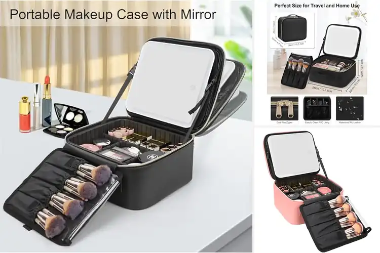 Detailed view of Best Portable Makeup Bags With Mirror