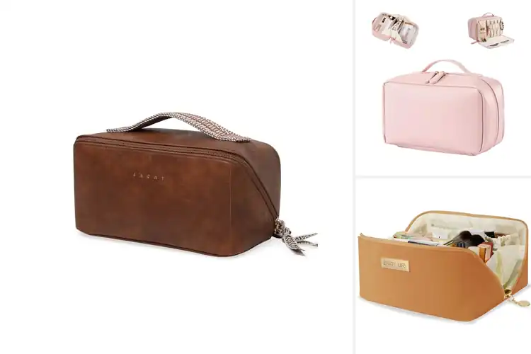 Detailed view of Best PU Leather Makeup Bags Water Resistant