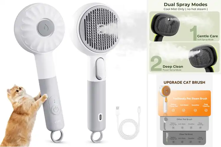 Detailed view of Best Rechargeable Steam Brush For Pet Hair