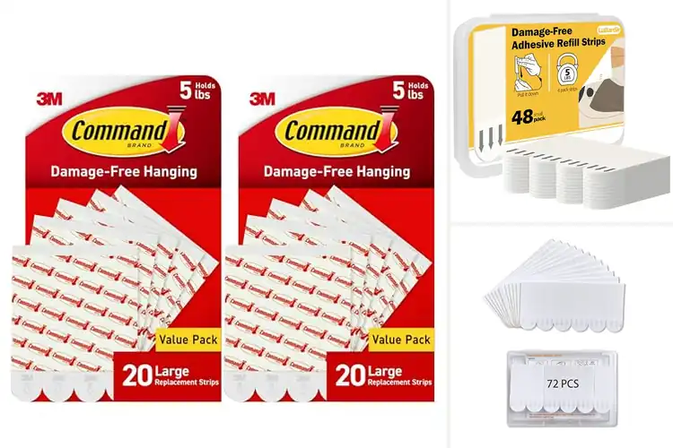 Detailed view of Best Refill Strips: Damage-Free Hanging Made Easy & Reliable