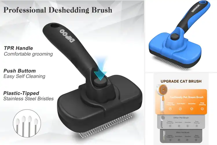 Detailed view of Best Release Button Deshedding Brush