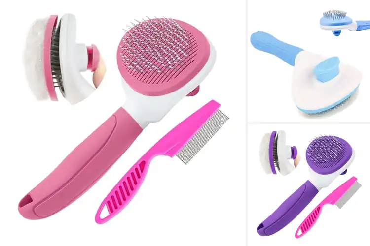 Detailed view of Best Self Cleaning Cat Hair Brush with Release Button