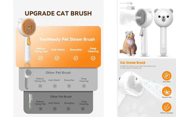 Detailed view of Best Steam Deshedding Brush With Release Button