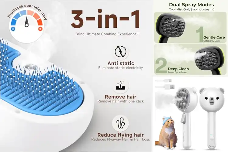 Detailed view of Best Steam Deshedding Cat Brush