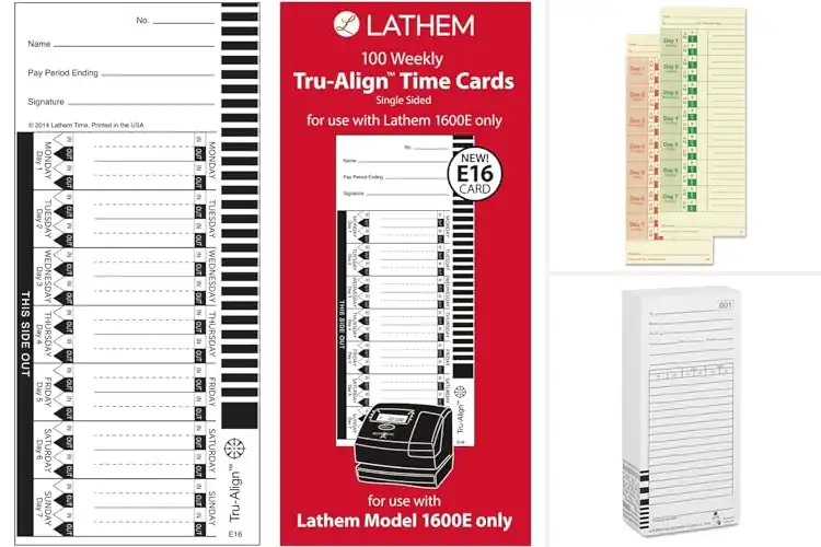 Detailed view of Best Time Cards with Signature Lines