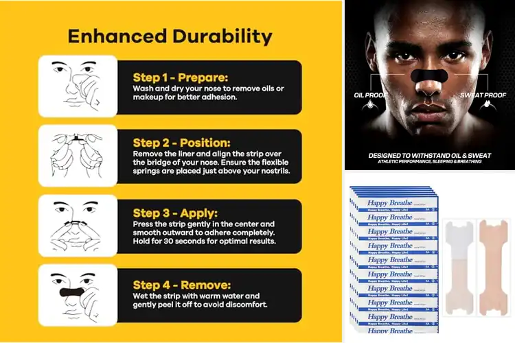 Detailed view of Best Universal Fit Nasal Strips for Better Sleep & Breathing