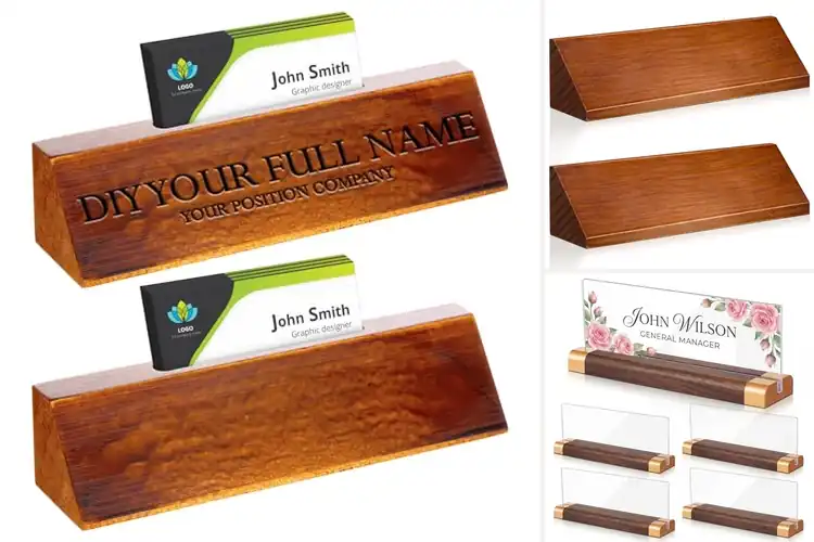 Detailed view of Best Wood Nameplate Holders